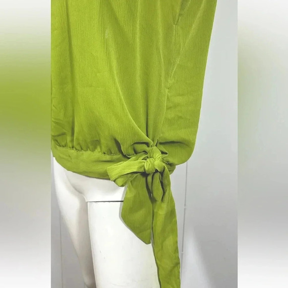 NWT Apt. 9 Womens Pleated Neck Sleeveless Green top Blouse Lined Shirt Sz L - Picture 3 of 8